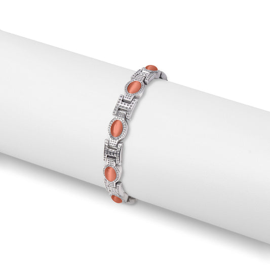 Stainless Steel Rust Stone Magnetic Bracelet
