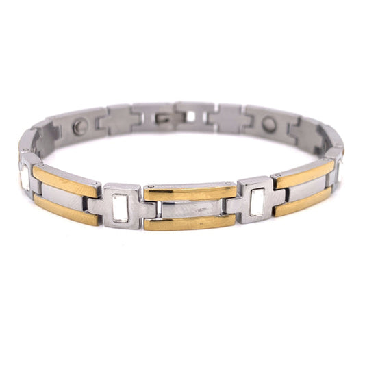 Stainless Steel And Gold PVD Coated Magnetic Bracelet