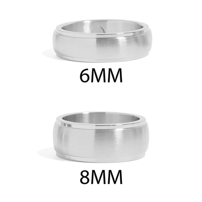 Stainless Steel Magnetic Brushed Center Blank Ring