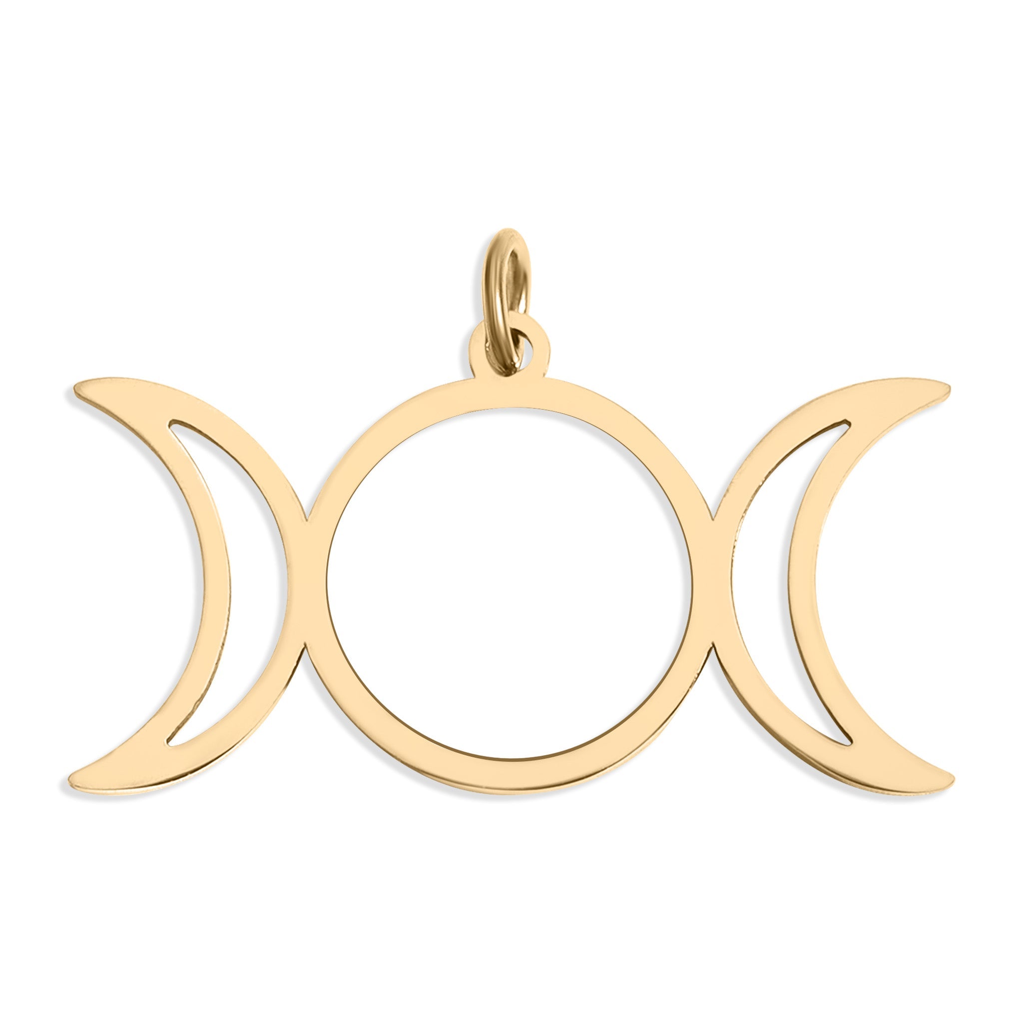 18K Gold PVD Stainless Steel Triple Moon Goddess Charm