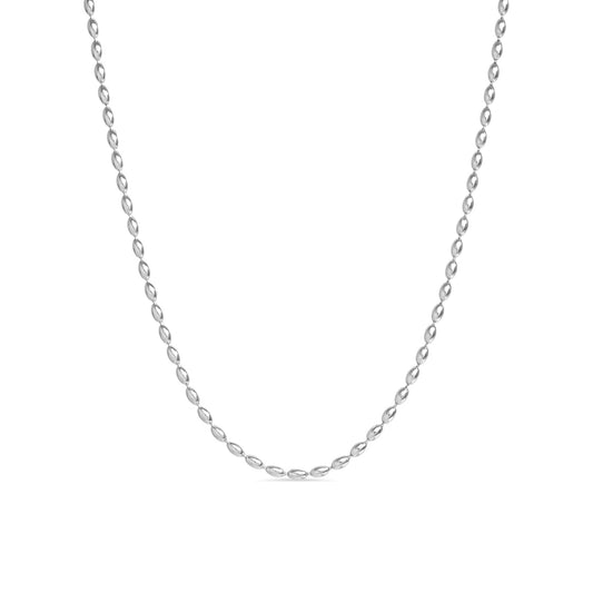 Oval Beaded Stainless Steel Necklace