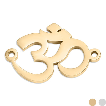 18K Gold Stainless Steel Om Connector Charm