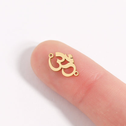 18K Gold Stainless Steel Om Connector Charm
