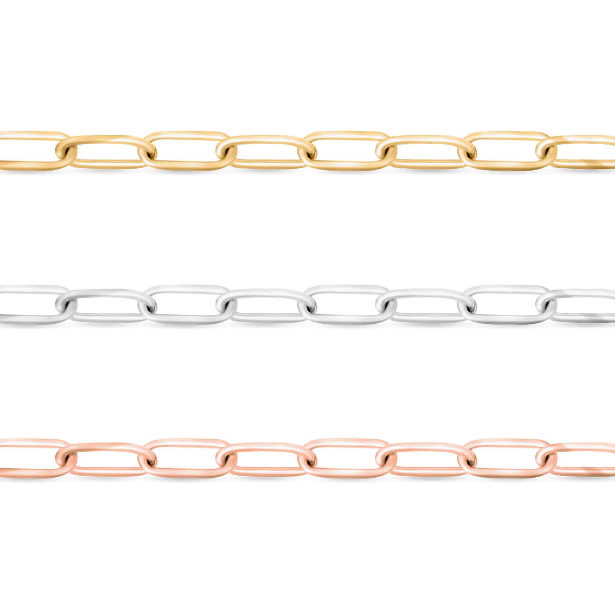 2.0 mm Fine Paperclip Chain 14K Solid Gold Permanent Jewelry Link - By the Inch