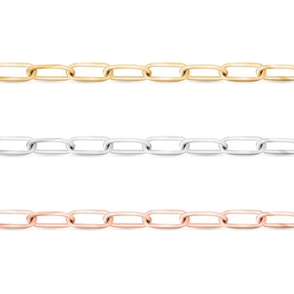 2.0 mm Fine Paperclip Chain 14K Solid Gold Permanent Jewelry Link - By the Inch