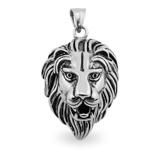 Stainless Steel Roaring Lion Pendant