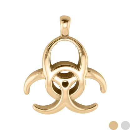 18K Gold PVD Stainless Steel Biohazard Pendant