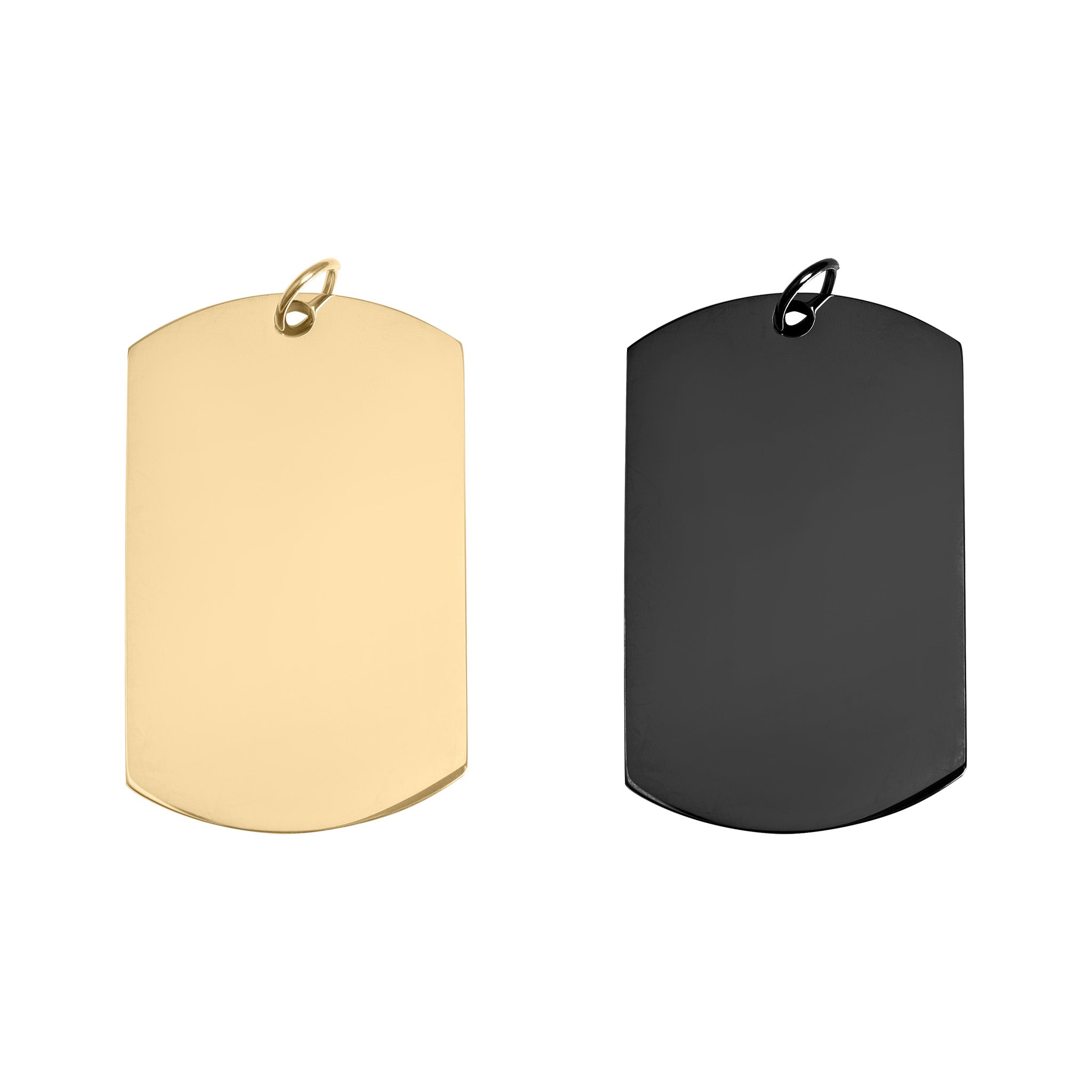 18K Gold PVD Stainless Steel Engravable Dog Tag Pendant