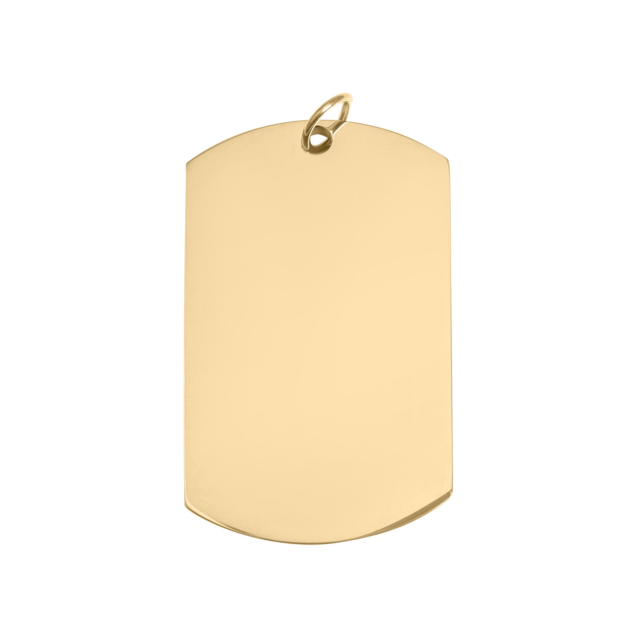 18K Gold PVD Stainless Steel Engravable Dog Tag Pendant