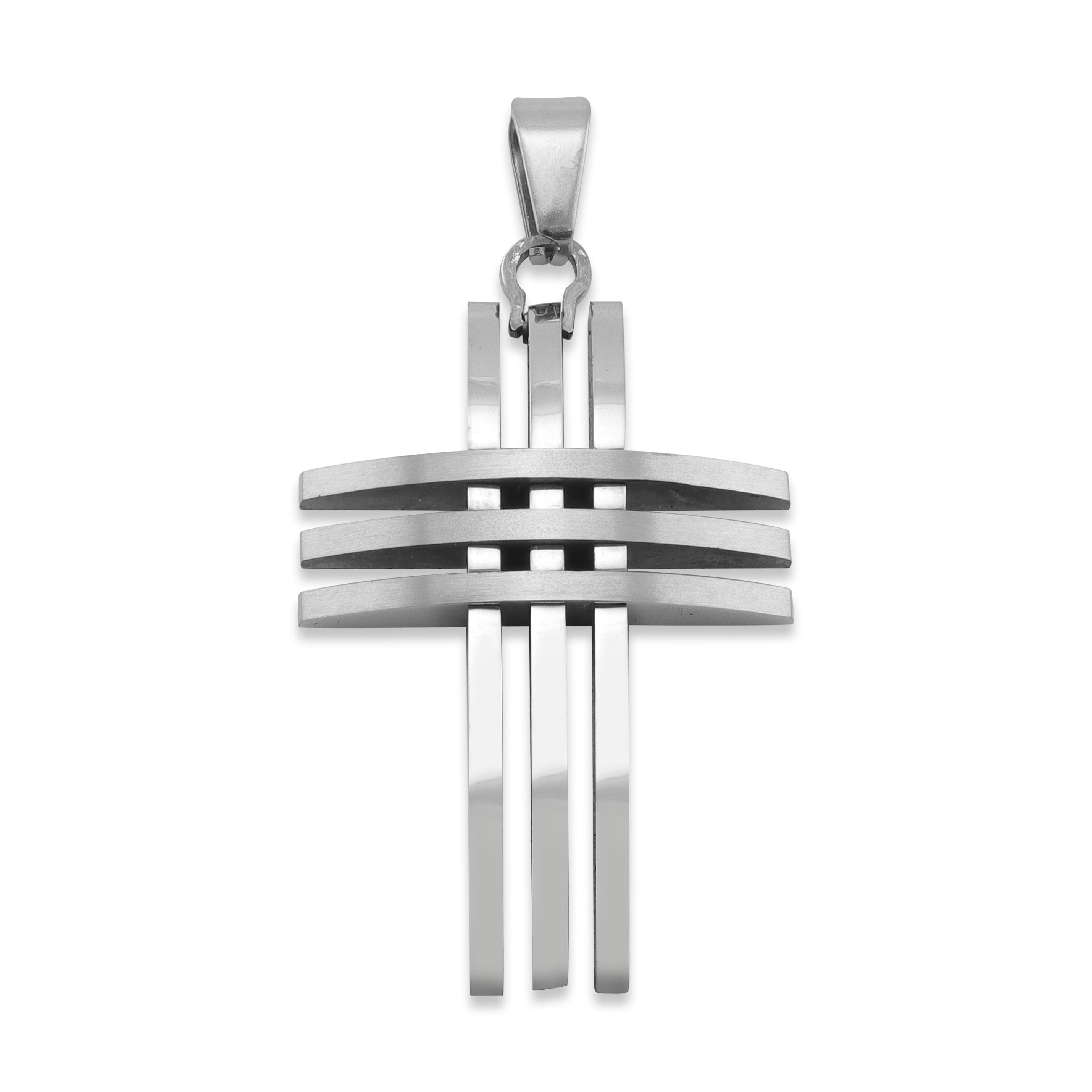 Stainless Steel Triple Cross Pendant