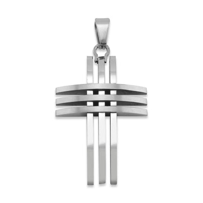 Stainless Steel Triple Cross Pendant