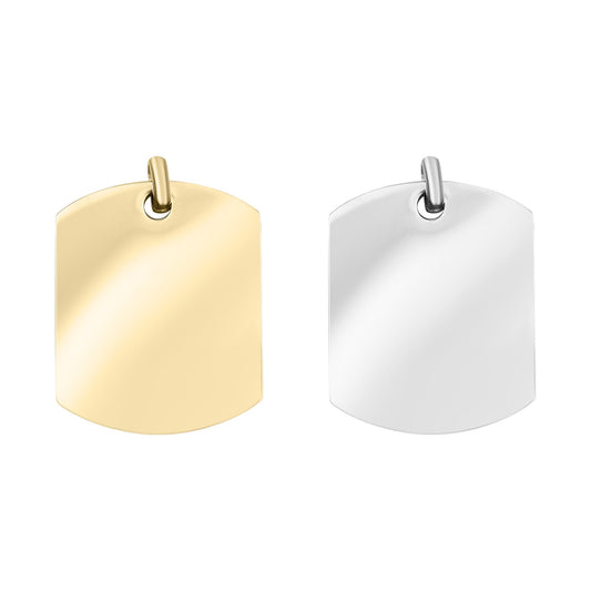 18K Gold PVD Stainless Steel Blank Dog Tag Pendant