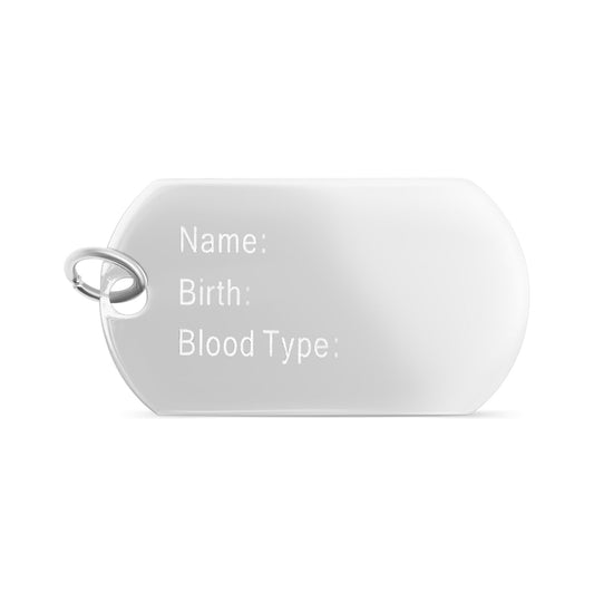 Stainless Steel Engravable Name/Birth/Blood Type Pendant