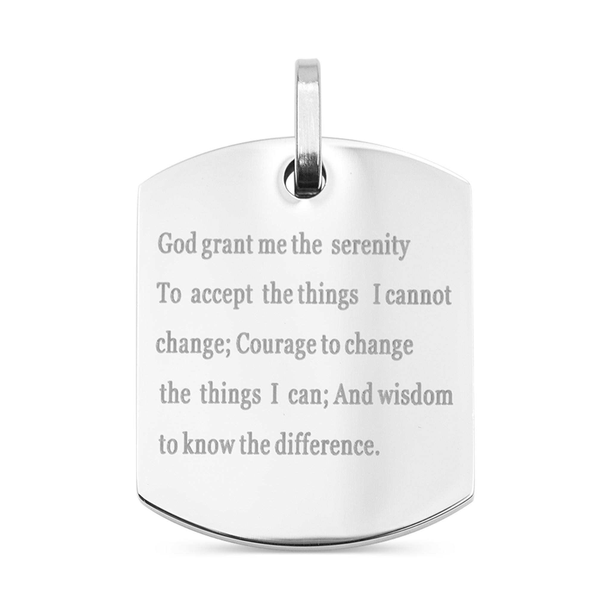 Stainless Steel Serenity Prayer Pendant