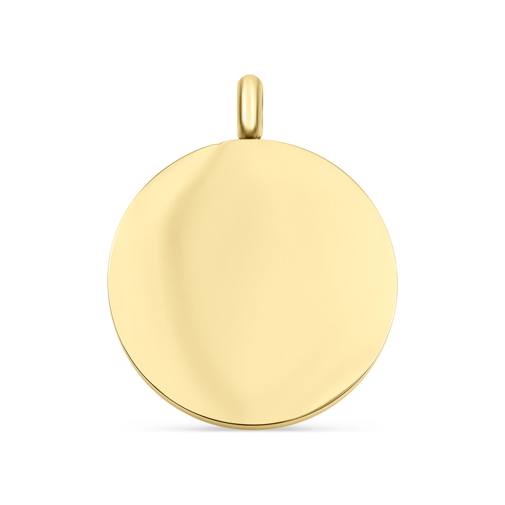 18K Gold PVD Stainless Steel Blank Round Pendant