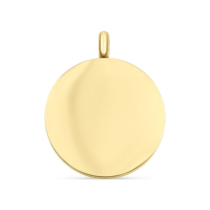 18K Gold PVD Stainless Steel Blank Round Pendant