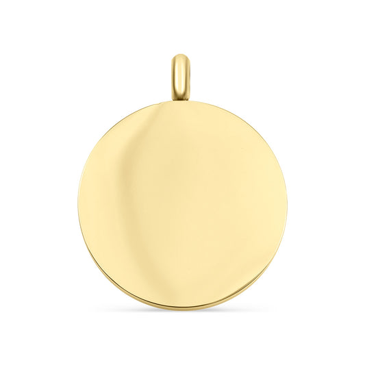 18K Gold PVD Stainless Steel Blank Round Pendant