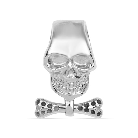 Stainless Steel Skull And Bone Bow Tie Pendant