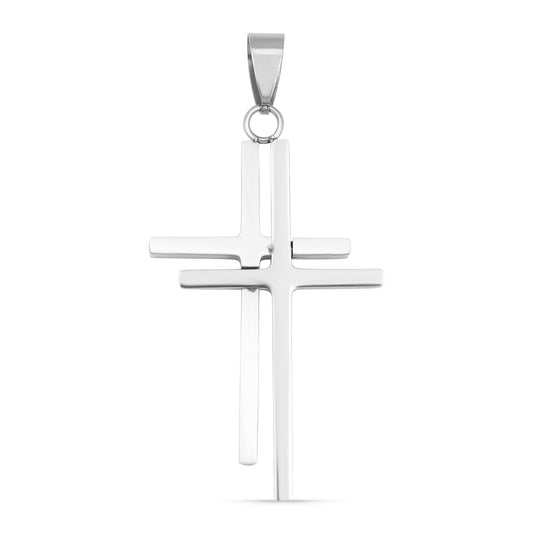 Stainless Steel Double Cross Pendant