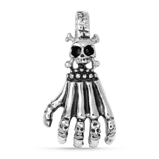 Stainless Steel Skull Skeleton Hand Pendant