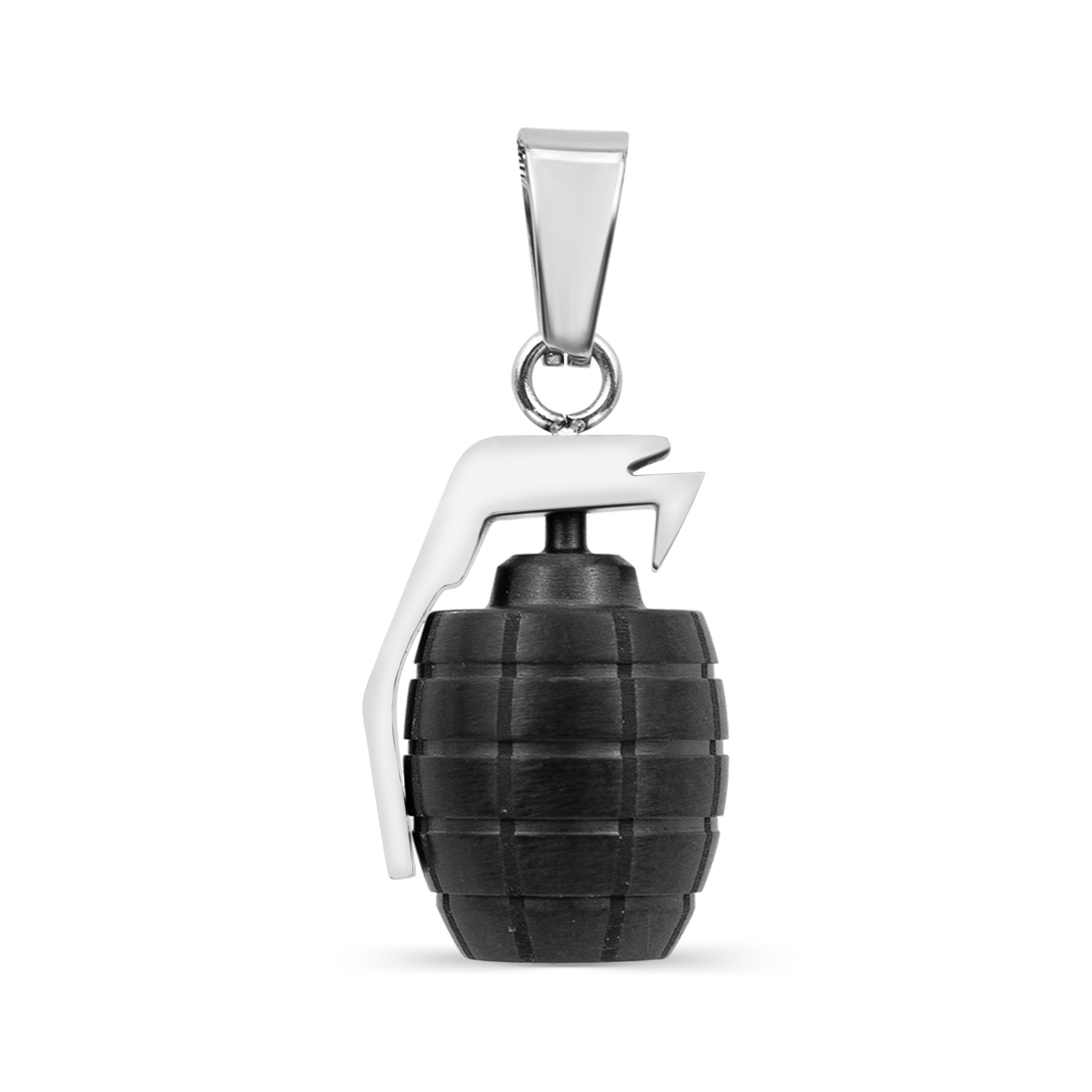 Stainless Steel Black Grenade Pendant