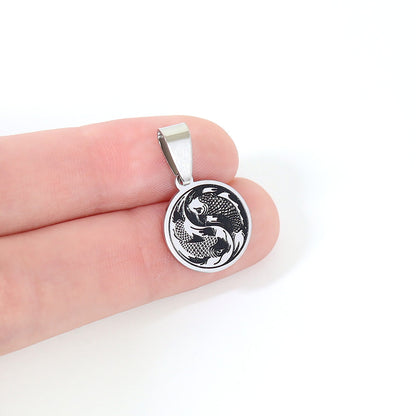 18K Gold PVD Stainless Steel Yin & Yang Koi Fish Pendant