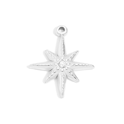 18K Gold PVD Stainless Steel Compass Pendant