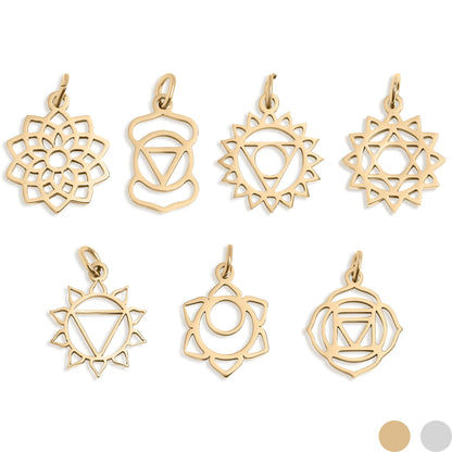 18K Gold PVD Stainless Steel Chakra Charms