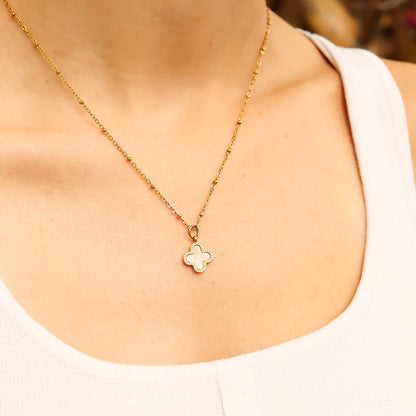 18K Gold PVD Stainless Steel Lucky Clover Charm