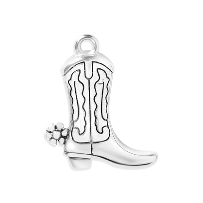 18K Gold PVD Stainless Steel Cowboy Boot Pendant