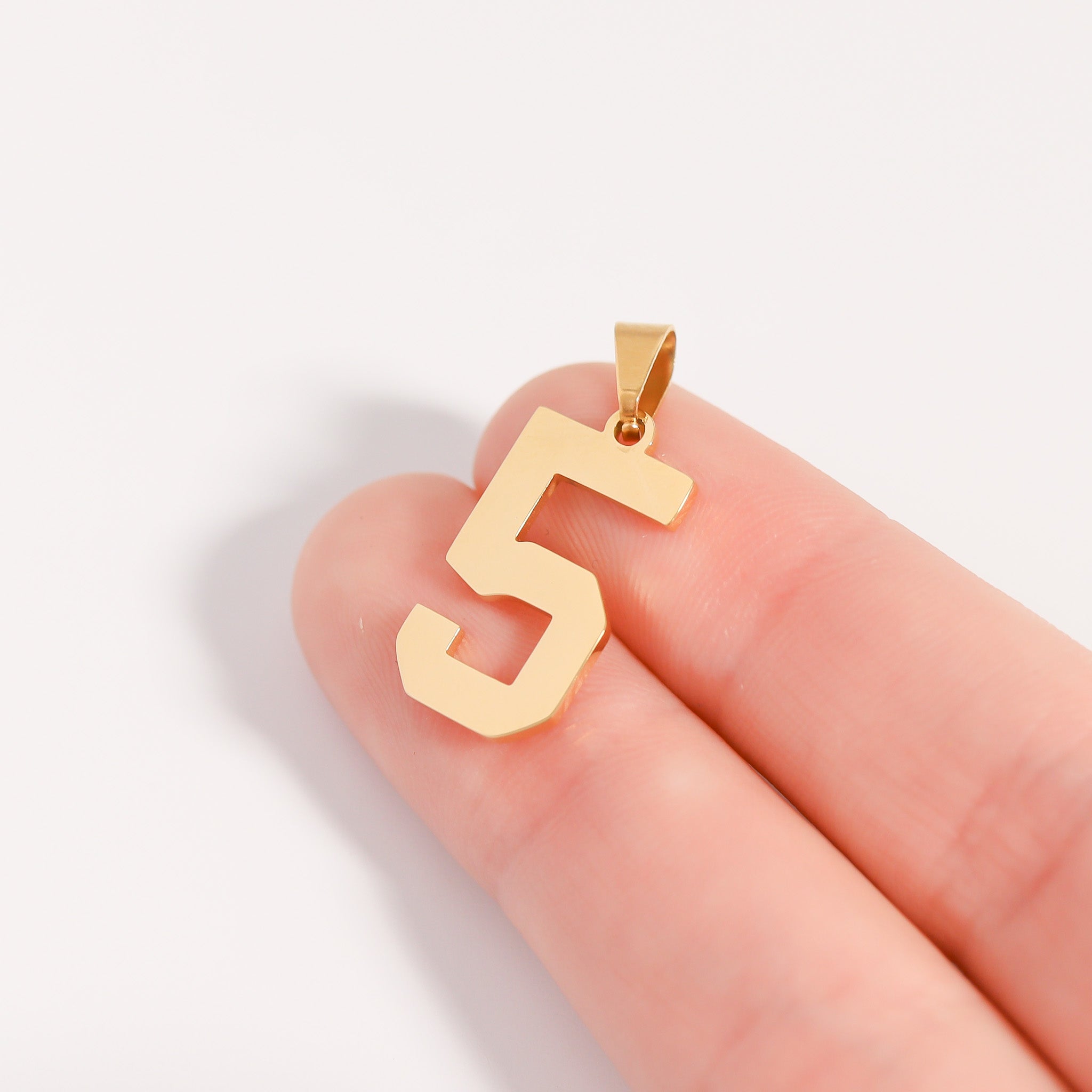 18K Gold PVD Stainless Steel Sport Number Pendant