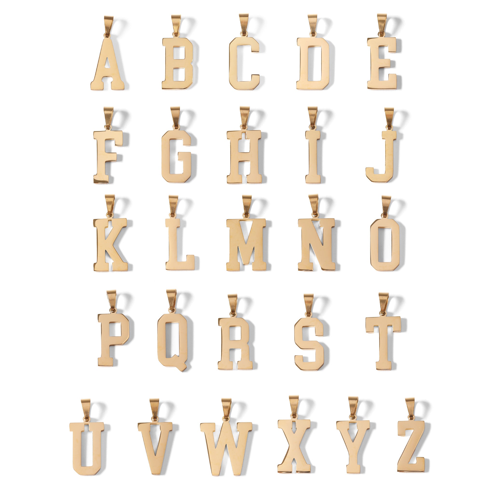 18K Gold PVD Stainless Steel Sports Letter Pendant