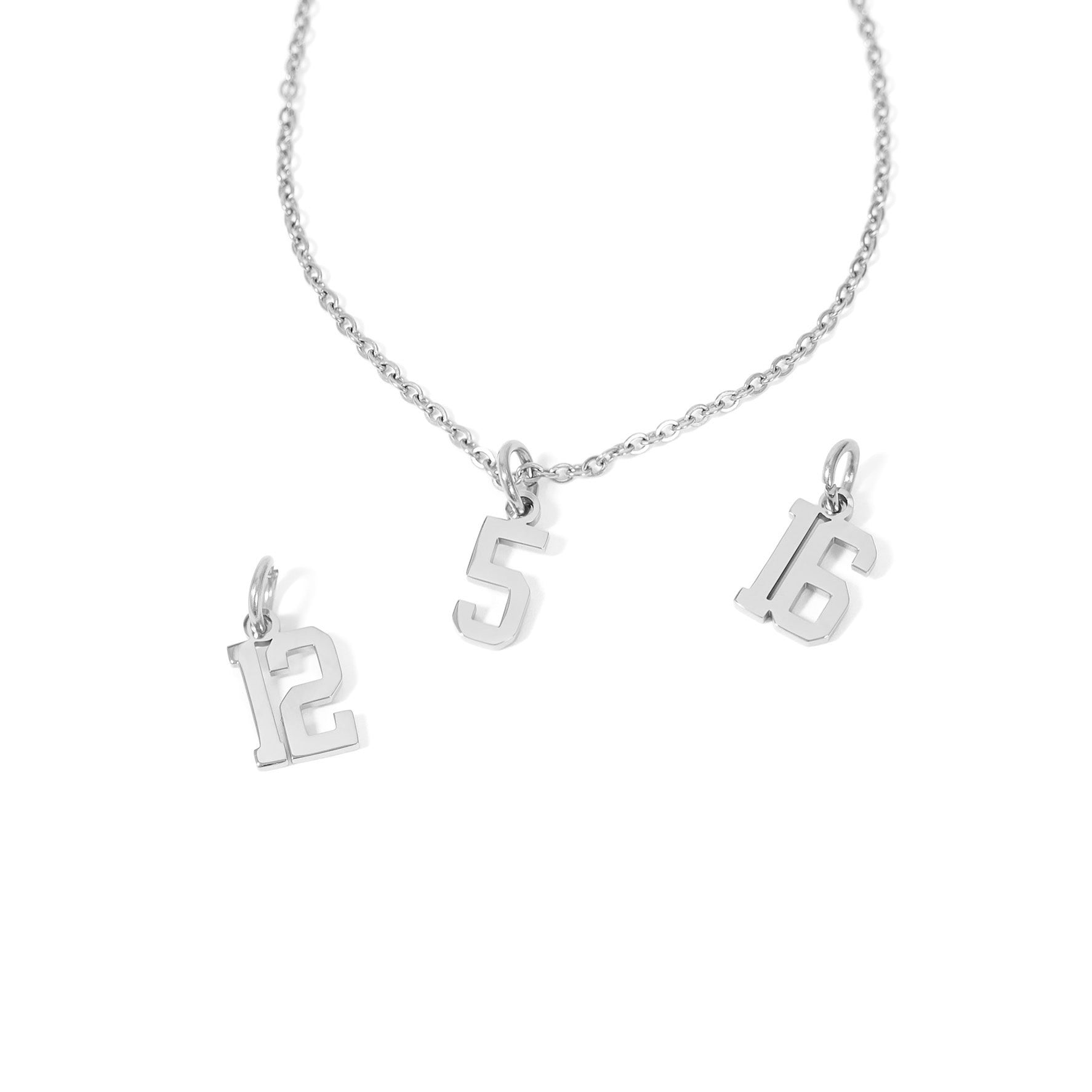 Stainless Steel Small Sport Number Pendants