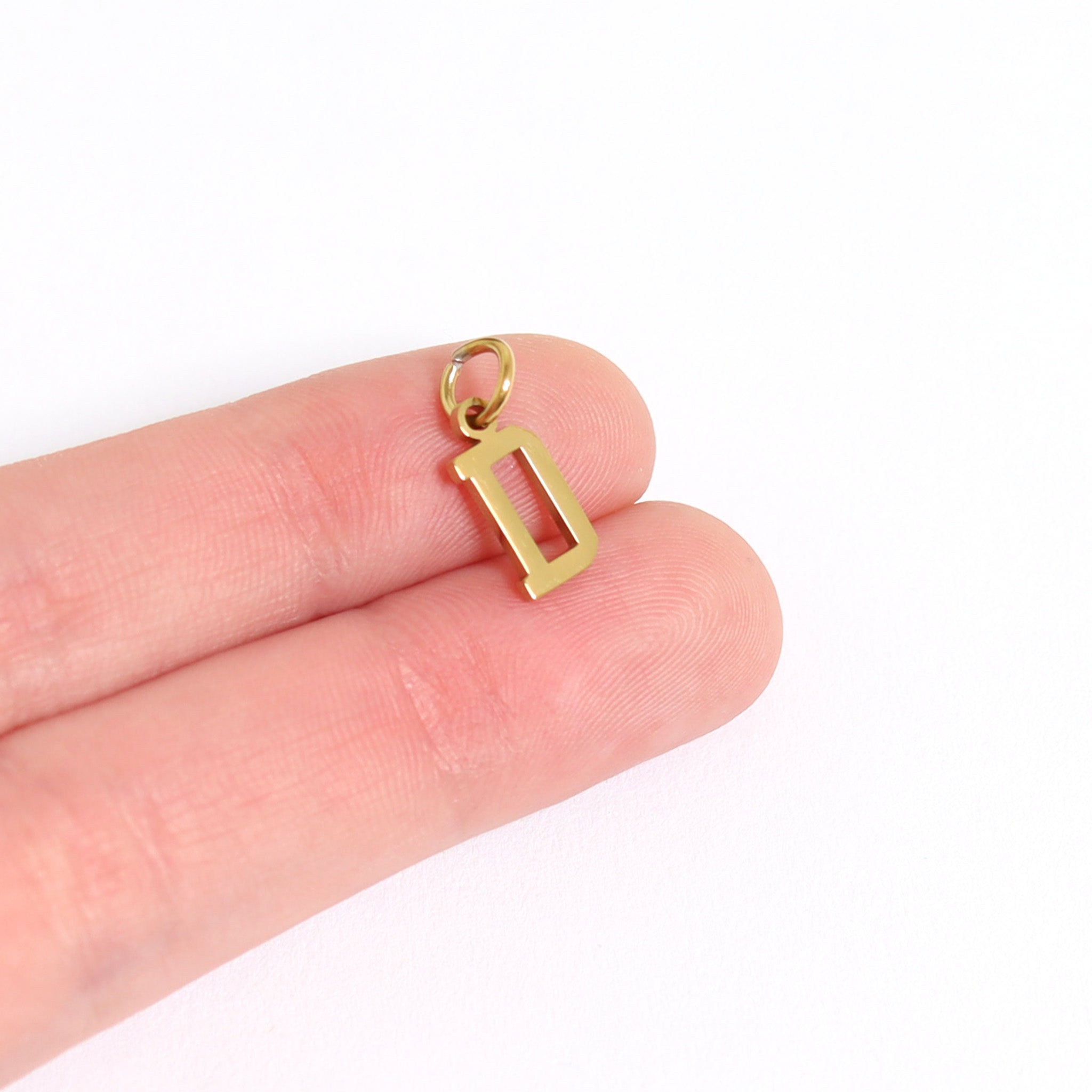 18K Gold PVD Coated Stainless Steel Small Sport Letter Pendant