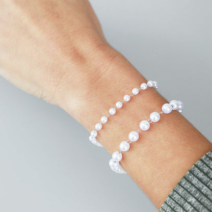 Stainless Steel Faux Pearl Bead Chain By The Foot