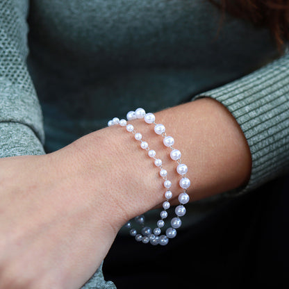 Stainless Steel Faux Pearl Bead Chain By The Foot