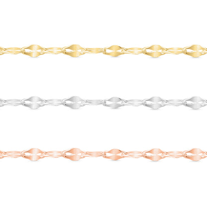2.0 mm Lip Chain .925 Sterling Silver Permanent Jewelry - By the Foot