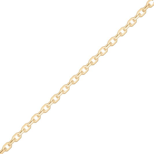 0.9mm Fine Diamond Cut Cable 14K Gold Plated .925 Sterling Silver Permanent Jewelry Chain - By the Foot