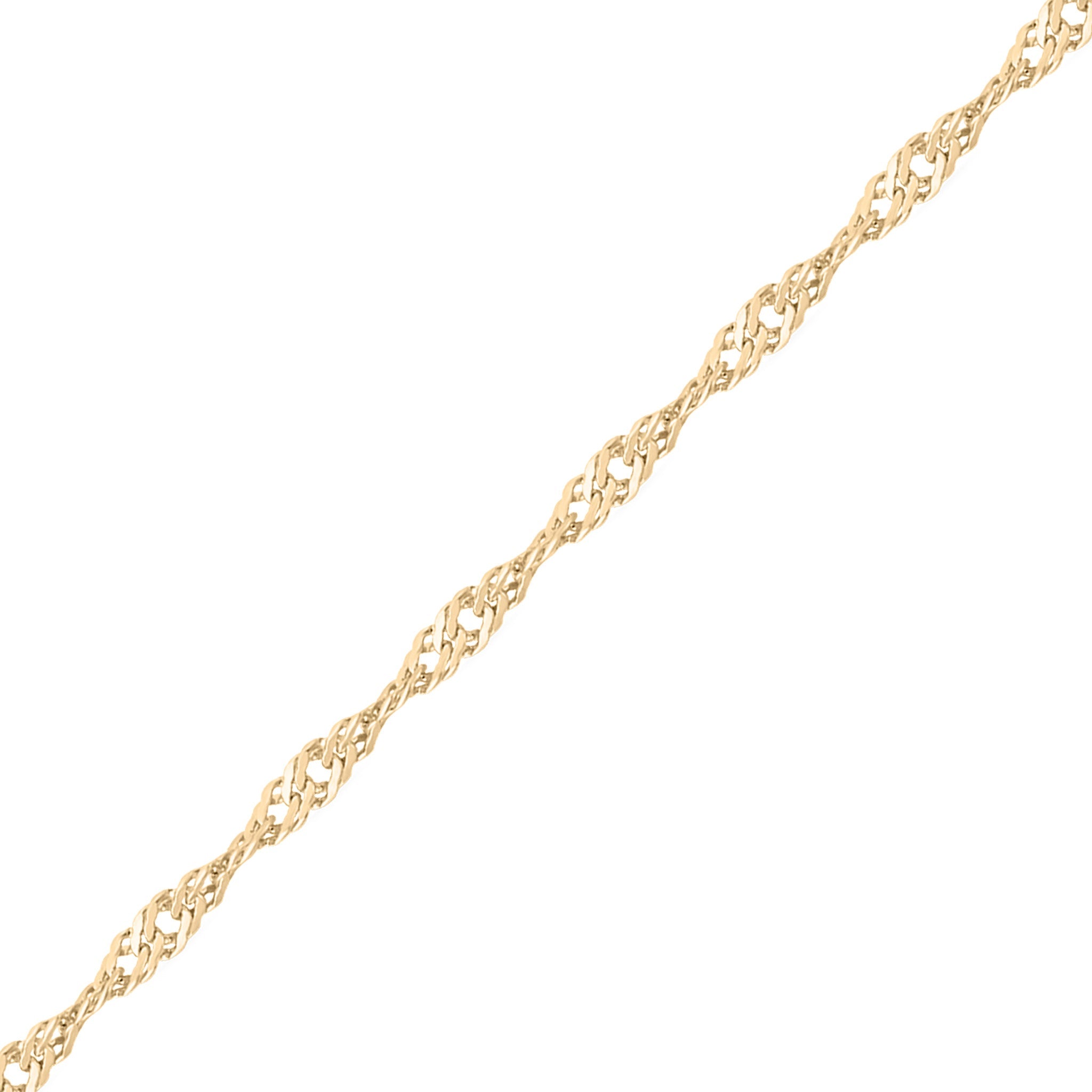 1.2 mm Singapore Chain 14K Gold Plated .925 Sterling Silver Permanent Jewelry Chain - By the Foot