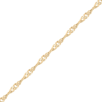 1.2 mm Singapore Chain 14K Gold Plated .925 Sterling Silver Permanent Jewelry Chain - By the Foot