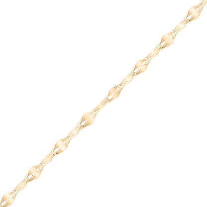2.0 mm Lip Chain 14K Gold Plated .925 Sterling Silver Permanent Jewelry Chain - By the Foot