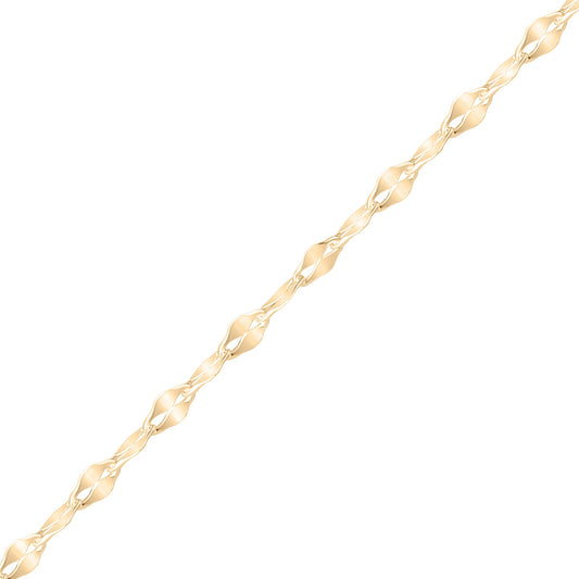 2.0 mm Lip Chain 14K Gold Plated .925 Sterling Silver Permanent Jewelry Chain - By the Foot
