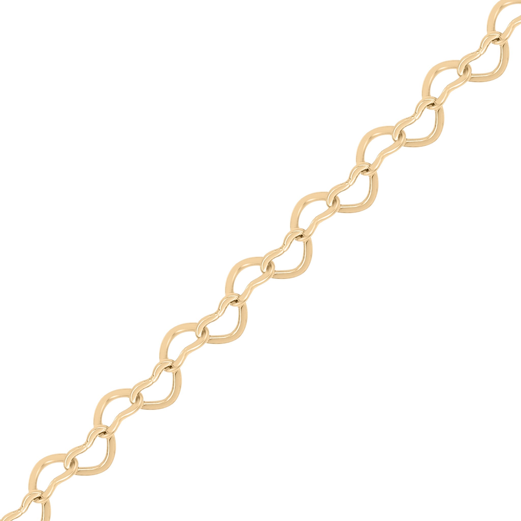3.0 mm Linked Heart Chain .925 Sterling Silver Permanent Jewelry Chain - By the Foot