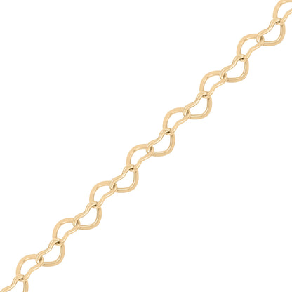 3.0 mm Linked Heart Chain .925 Sterling Silver Permanent Jewelry Chain - By the Foot