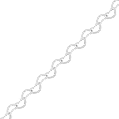 3.0 mm Linked Heart Chain .925 Sterling Silver Permanent Jewelry Chain - By the Foot