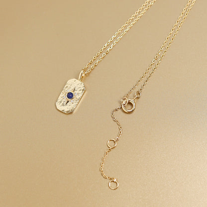 14K Gold Plated Sterling Silver Semi Precious Compass Star Necklace