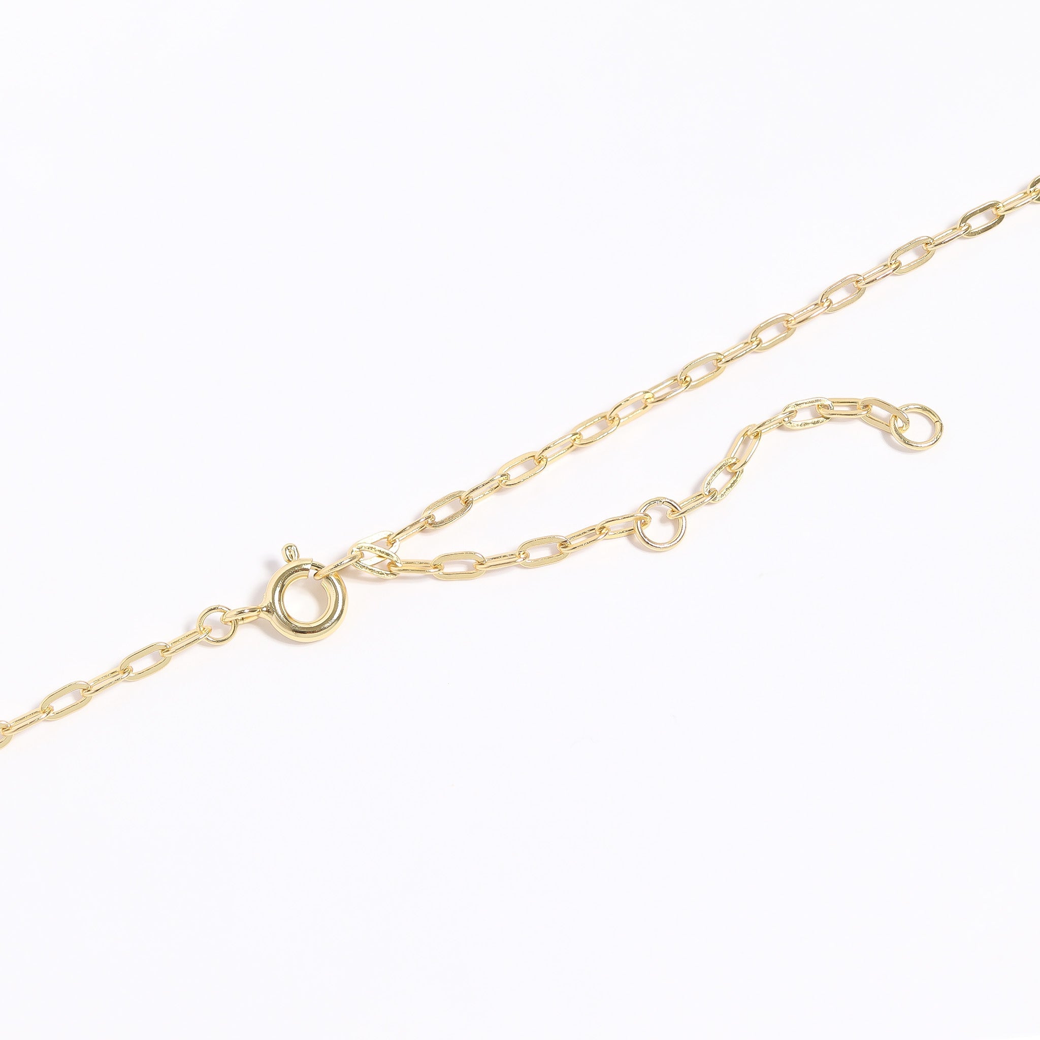 14K Gold Plated Sterling Silver Mother of Pearl Sunburst Mystical Paperclip Chain Necklace
