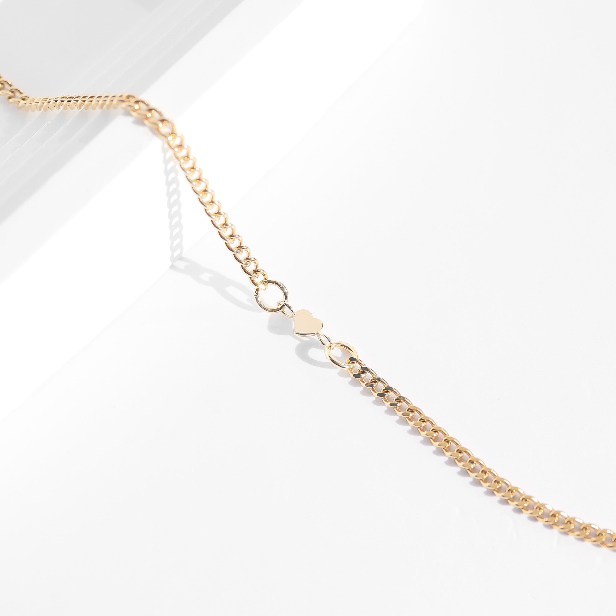 Permanent Jewelry 14K Solid Gold Heart Connector Charm