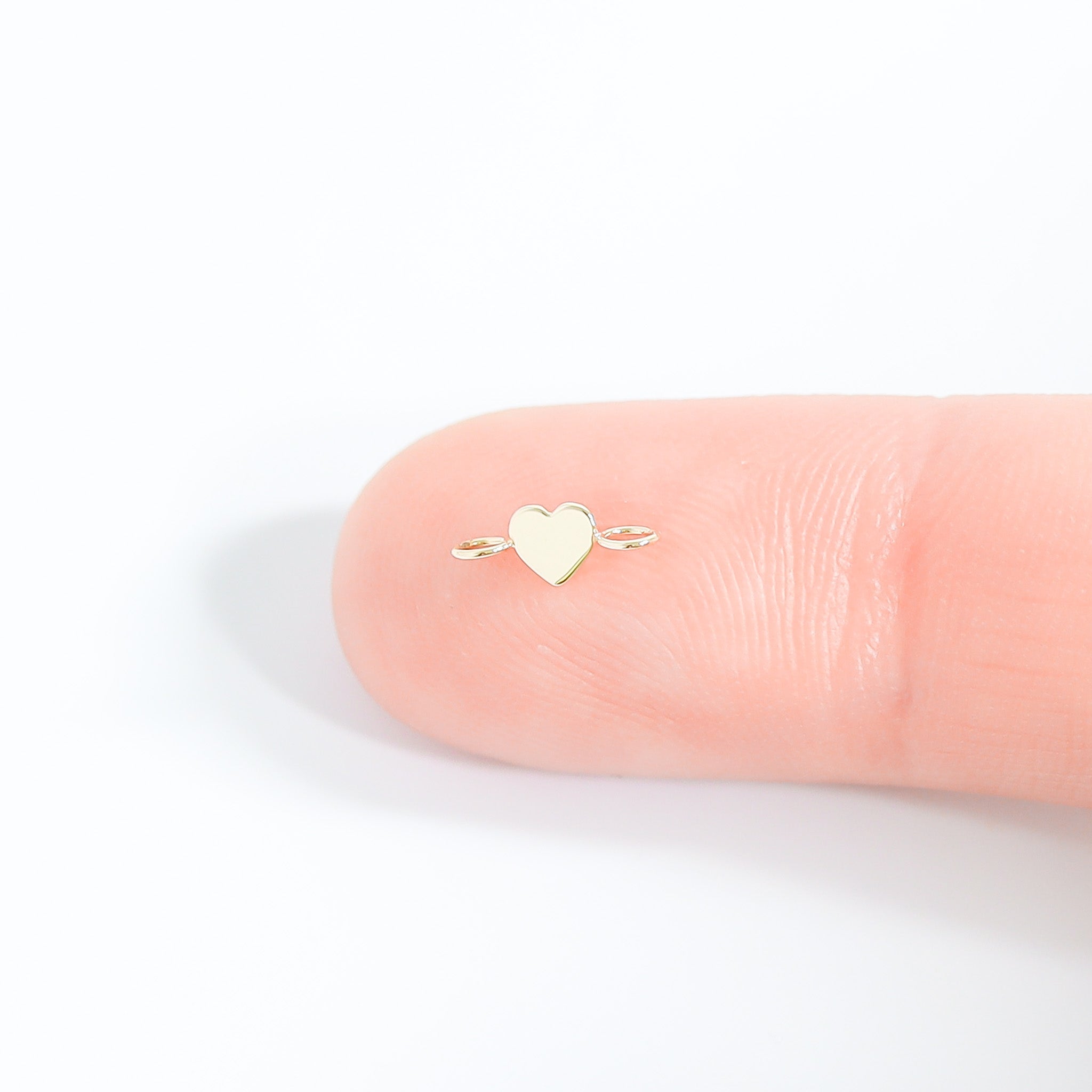 Permanent Jewelry 14K Solid Gold Heart Connector Charm