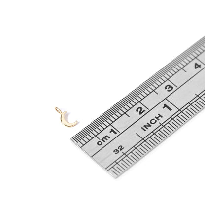 Permanent Jewelry 14K Solid Gold Half Moon Charm